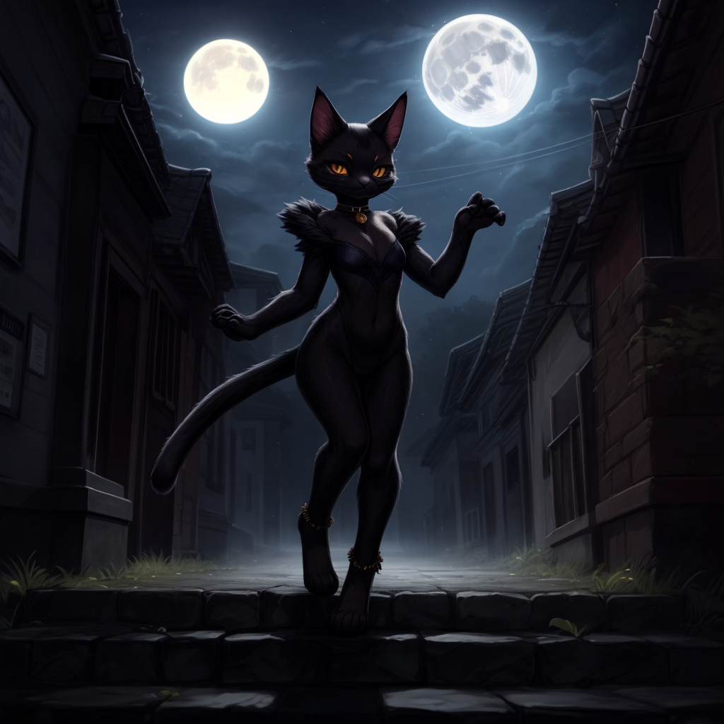 AI Art: Black cat by @Anzatiridonia | PixAI