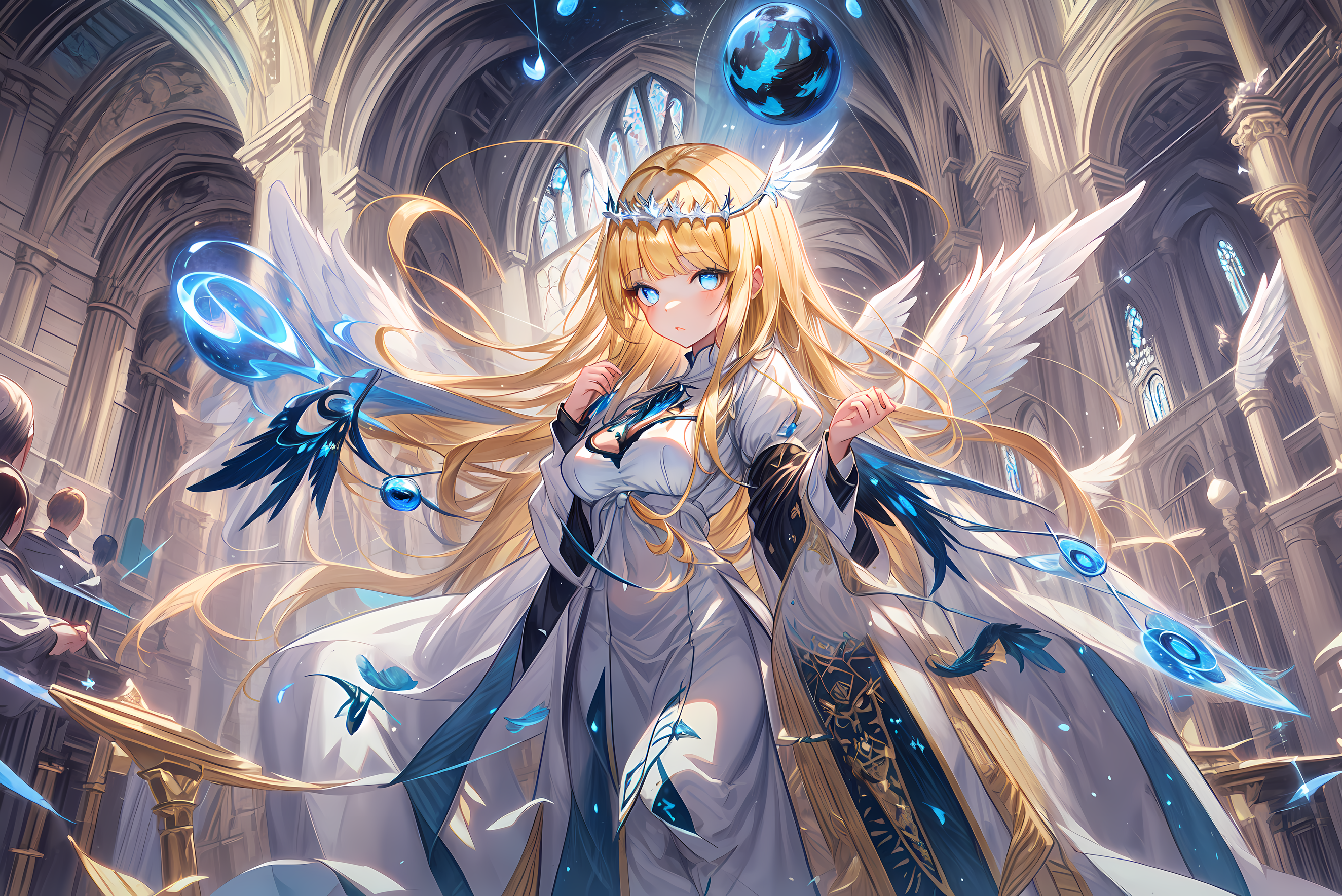 AI Art: Calca Bessarez - Angelic theme inside the church by @Uthaiyama  (Overlord FanFic writer - Calca Bessarez Fanclub) | PixAI