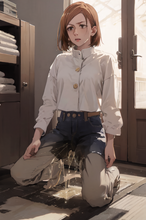 self pee AIイラスト: Kugisaki Nobara peeing self 作者 @user-1708353420714043217 | PixAI