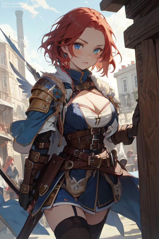 beautiful redhead curvy girl, Armor, castle background