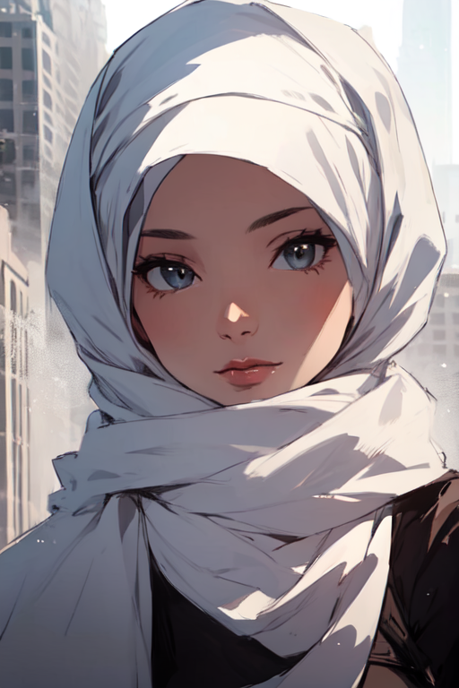 A girl hijab anime