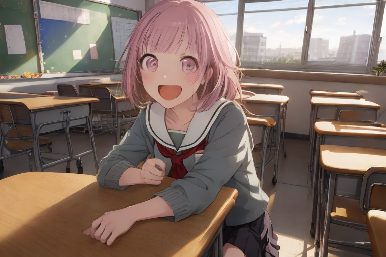 Premium Photo  Anime girl sitting at desk in classroom with other students  in background generative ai