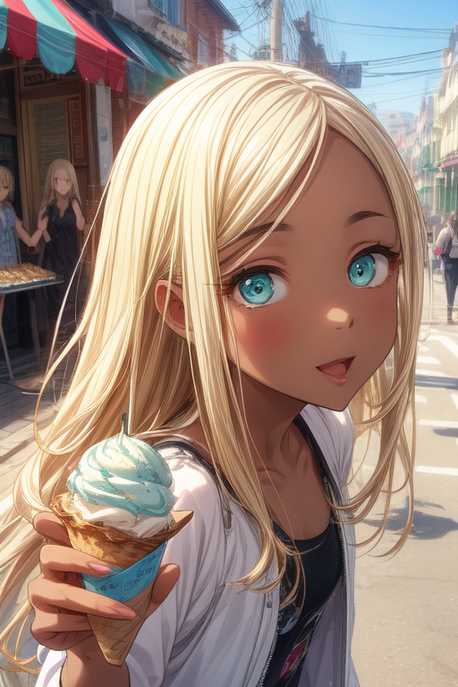 AI Art: ライラさんとアイスクリーム / LAYLA and Ice cream by @うめたな | PixAI