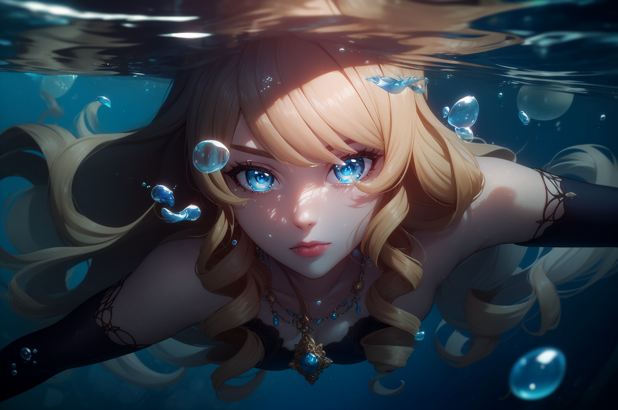 AI Art: (HD Version) Navia swimming underwater by @Tommy | PixAI