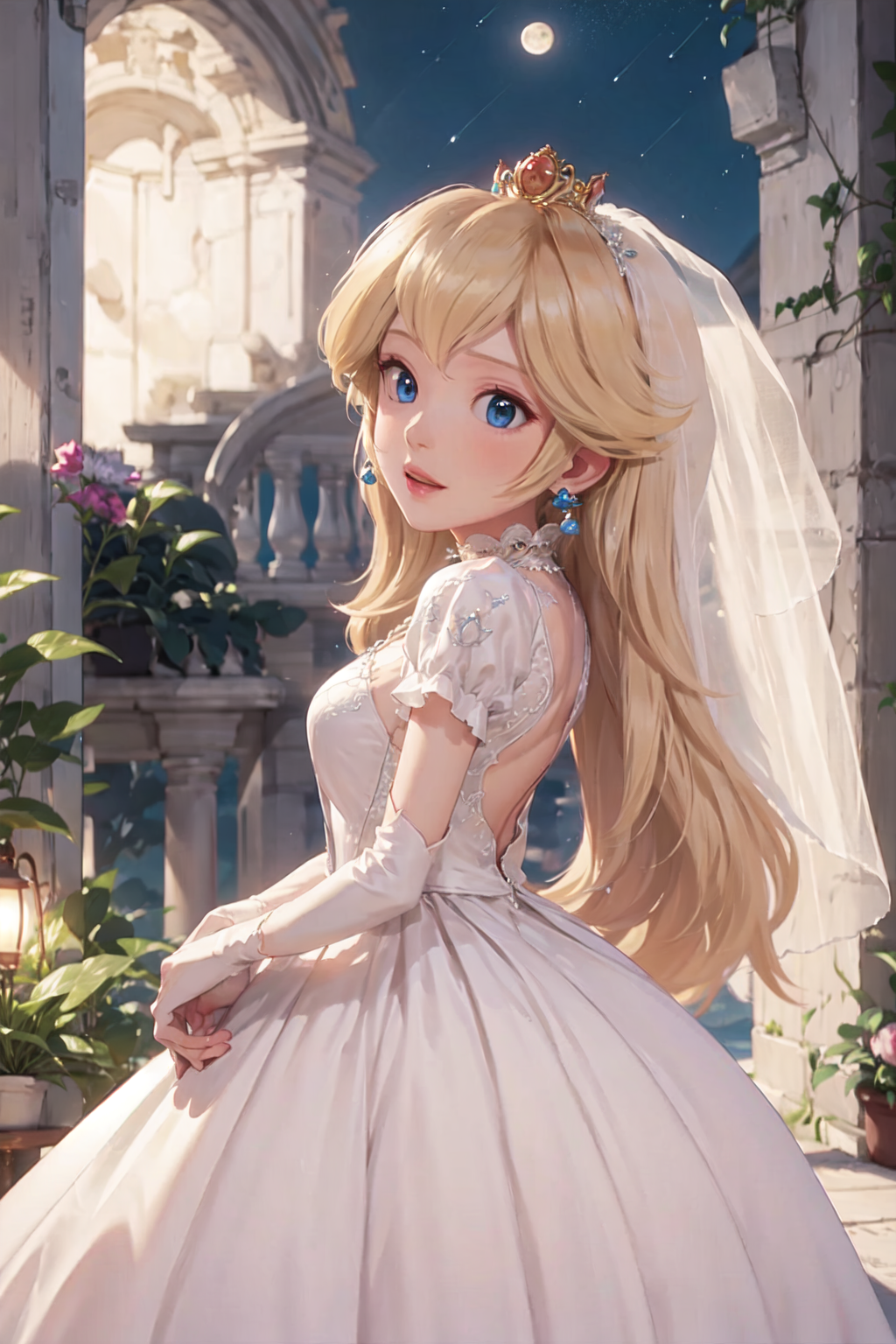 Princess peach in shop a wedding dress