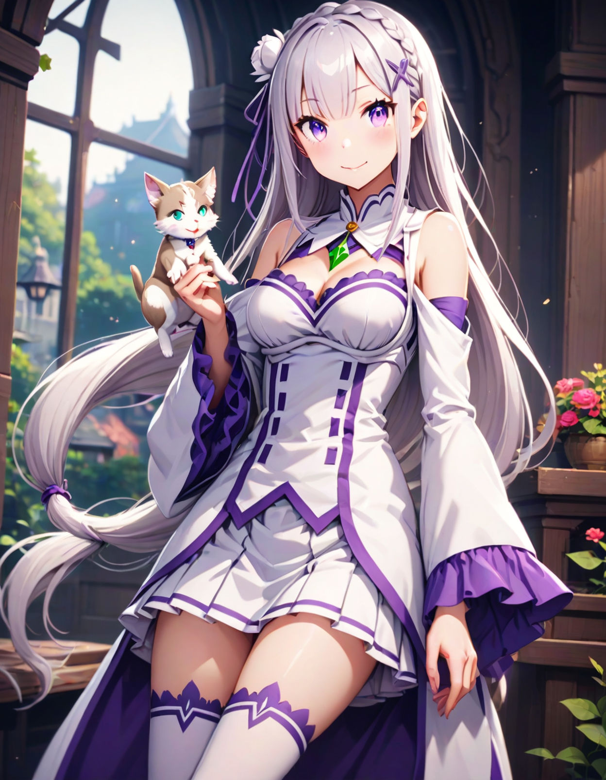 AI Art: Emilia & Puck (Re:ZERO) by @TMG | PixAI