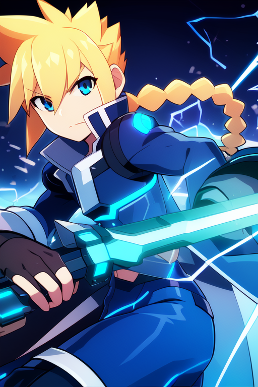 Ai Art Model Gunvolt Azure Striker Gunvolt Pixai