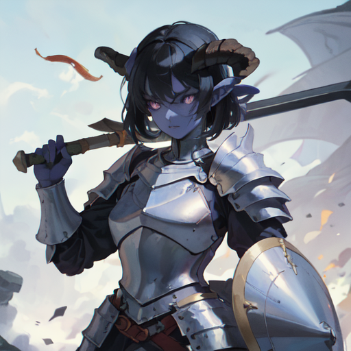 AI Art: Tiefling knight for D&D by @Suzu | PixAI