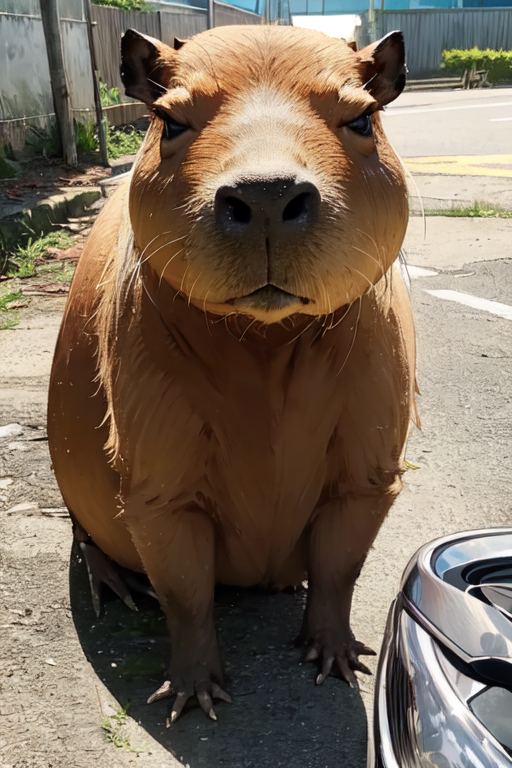 Capivara nada na água ilustração realista conteúdo generativo de ia