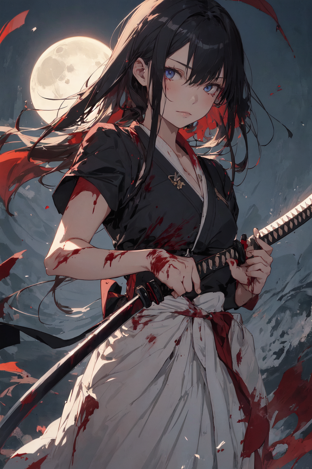 AI Art: Anime girl with a sword by @Dark07