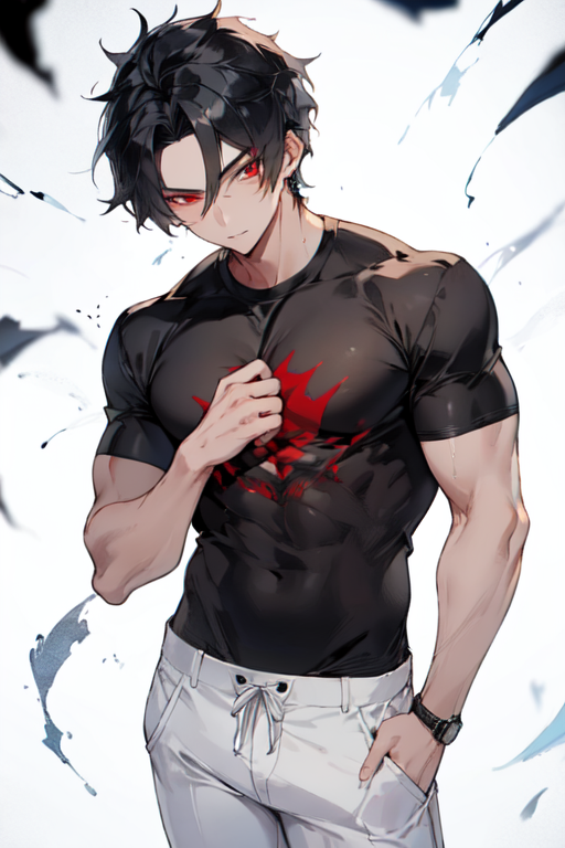 A handsome muscular anime Boy