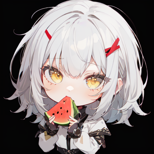 Premium AI Image  Anime girl with straw hat and watermelon in