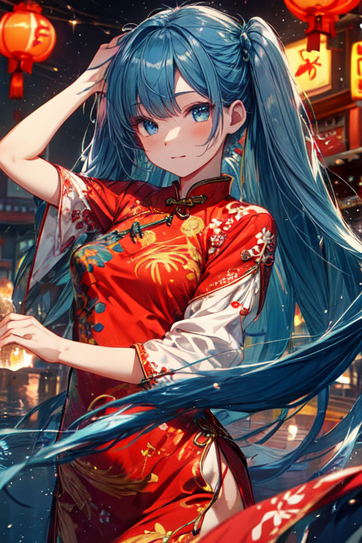 Cute anime girl. AI Stock Illustration