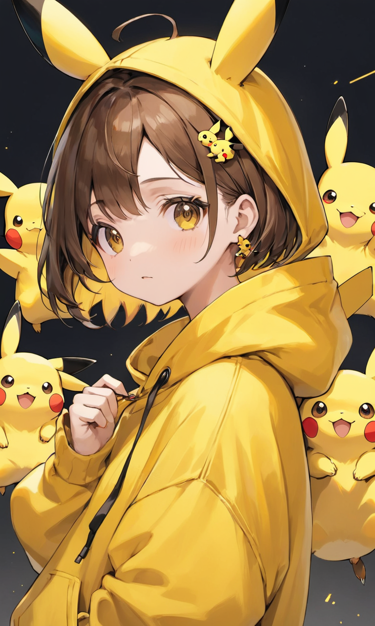 Anime girl pikachu hoodie hotsell