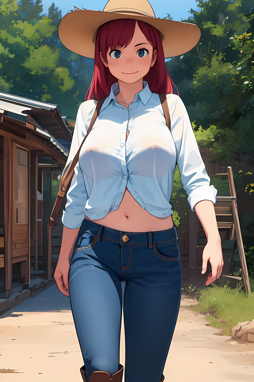 AI Art: Redhead Cowgirl by @SilverSoul | PixAI