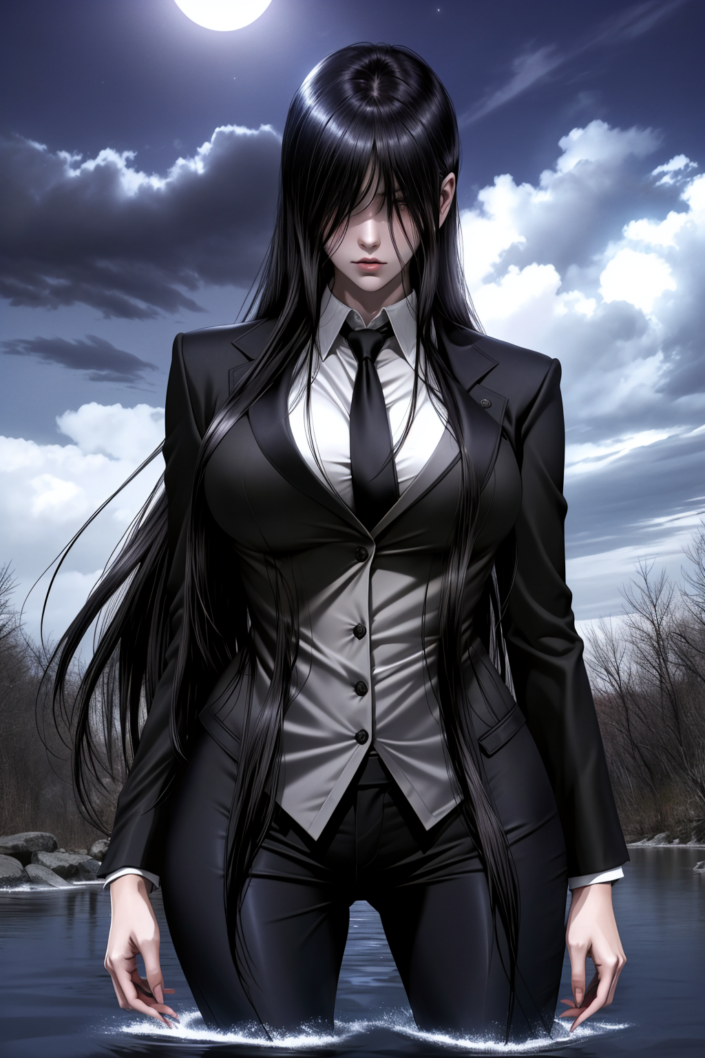 AI Art: sadako yamamura business suit by @thantlol | PixAI