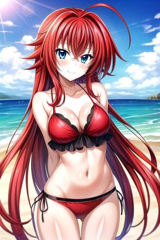 AI Art Rias Gremory red bikini by davixt PixAI