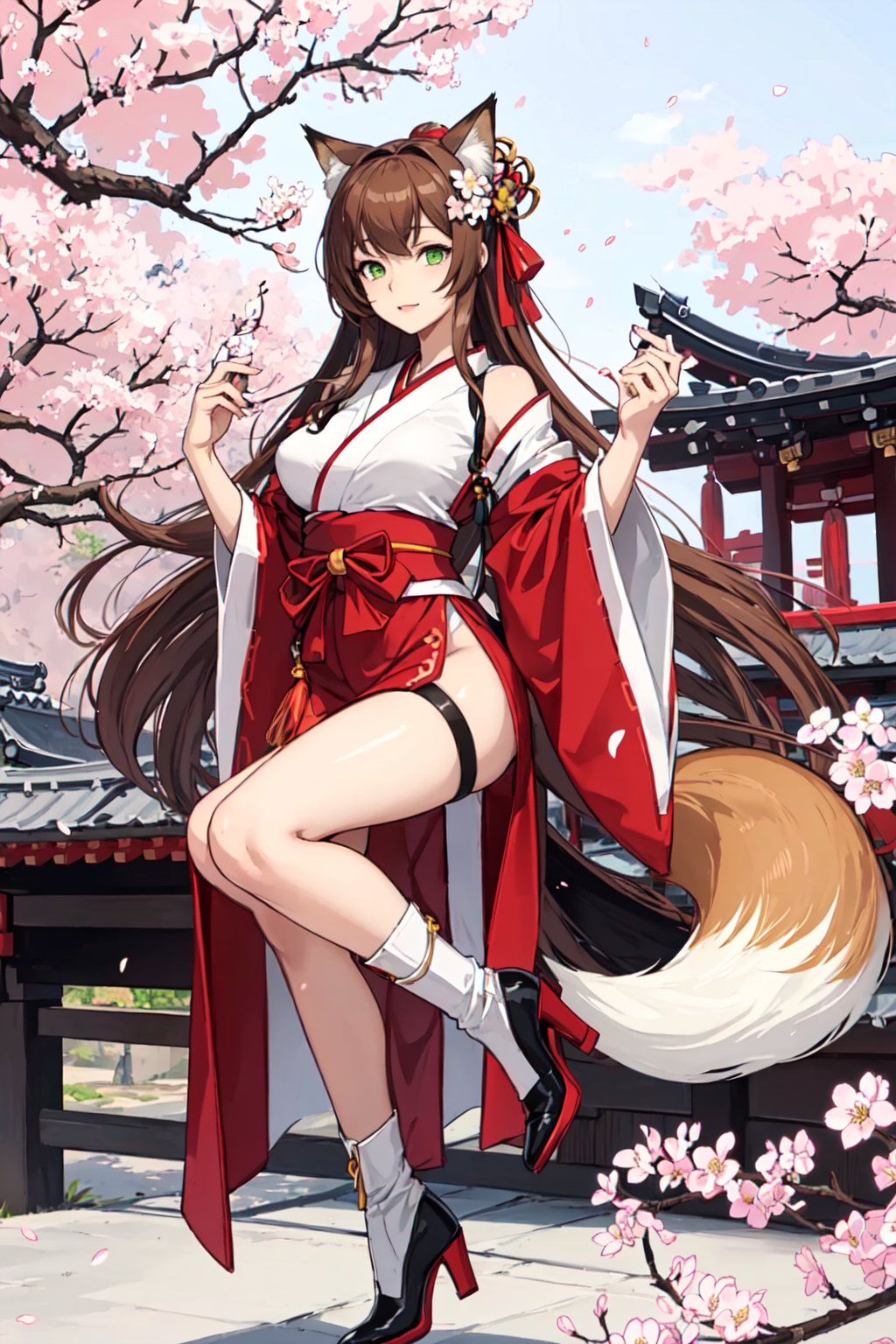 AI Art: Kitsune monika in ruvi mix by @petithommegris | PixAI