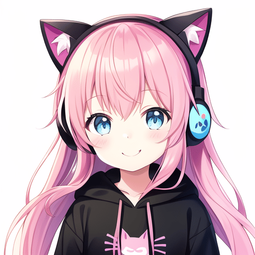 cat girl with pink hair - Playground