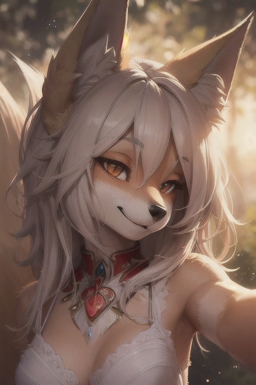 AI Art Fox girl lingerie by Wolfie PixAI