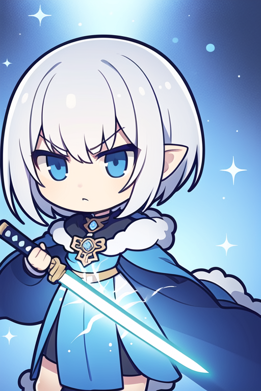 AI 아트: Failed Blue Wizard Chibi 작성자: @n00bArtiste