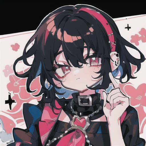 Popular Anime Emo Girl Y2K Cute Bangs (Black)