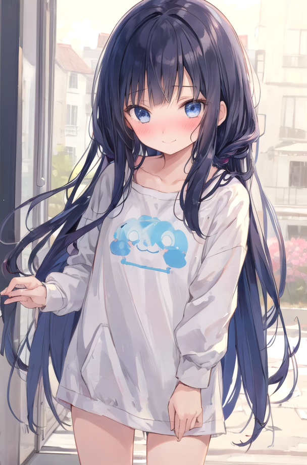 Anime style young woman, long hair, shy, wearing cute blouse and pleated  mini skirt, big brown eyes - AI Generated Artwork - NightCafe Creator