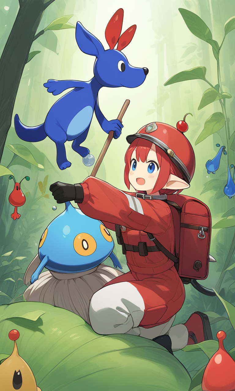 AI Art: ピクミン4 - Blue Pikmin, Rescue Officer Pikmin, Rock Pikminのイラスト素材 by  @楽しい猫くん | PixAI