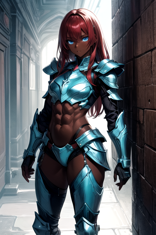 Light Red Blue Eyes Anime Girl Ears Jewelry Armor Hair 4K HD Anime