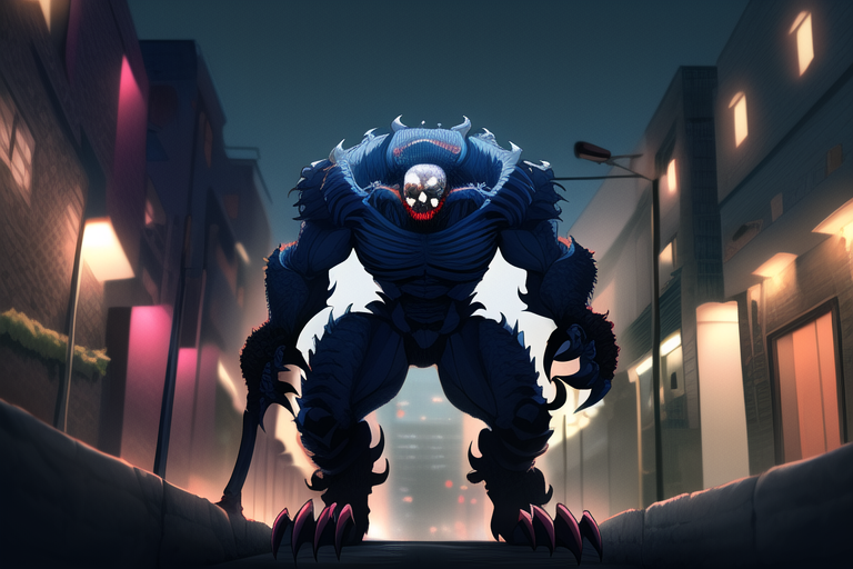 Muscular monster in darkness