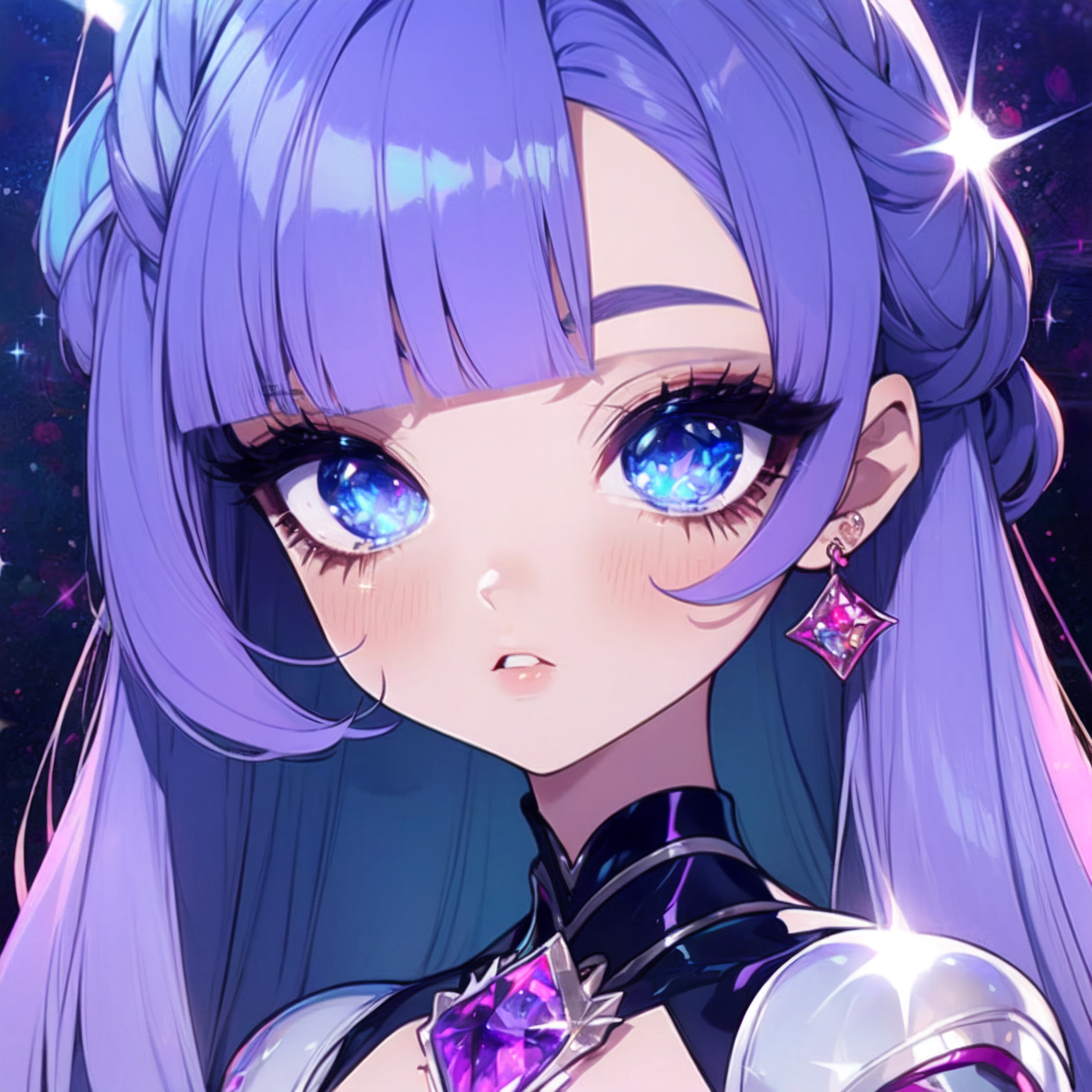 AI Art: purple hair robot girl by @houseki | PixAI