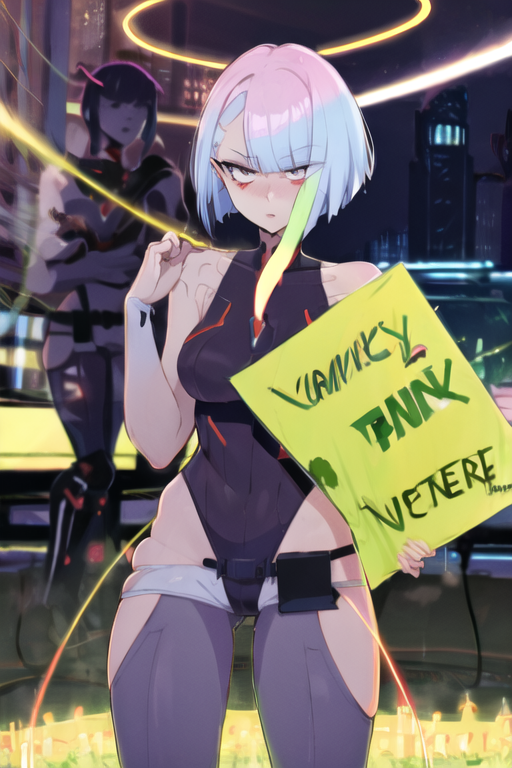 Arte AI: cyberpunk anime girl por @илья пьянков (lov3drain)