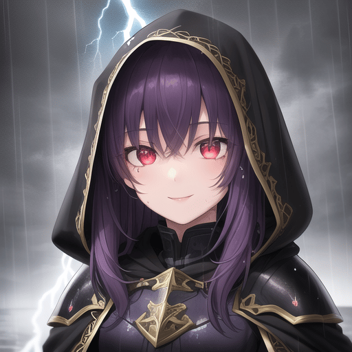 Dark, purple, black, anime, girl, profile picture