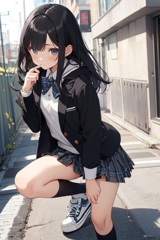 Cute Anime Uniform Shirt - Black Grey