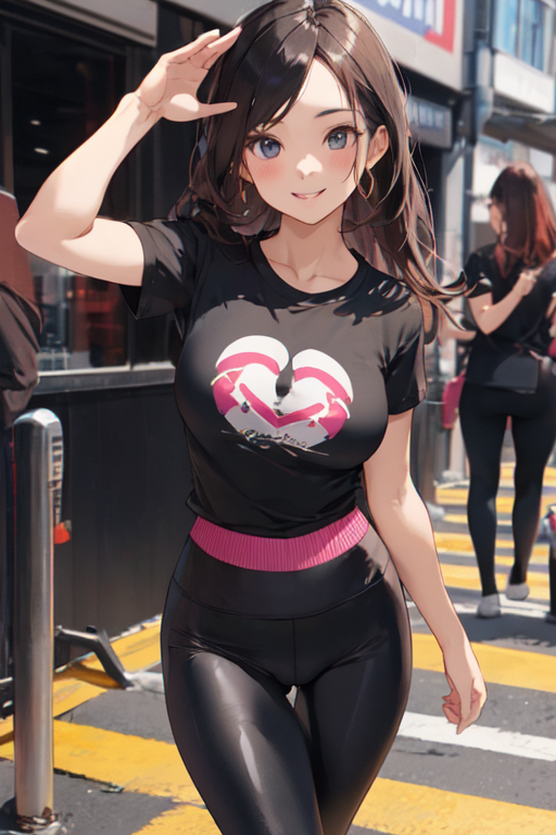 AI Art Generator: Beauty girl hot in skin tight leggings big bottom and in  small top tight lewd clothing