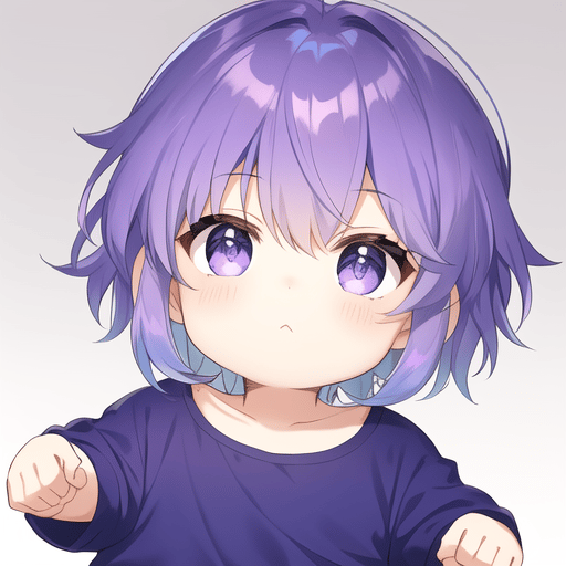 AI Art Generator: Indigo haired blue eyes Cute anime baby