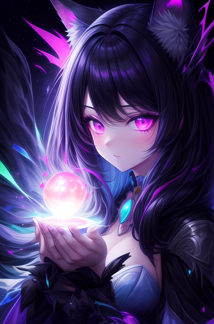 AI Art: anime cat girl holding a phone by @Cyber Wolf