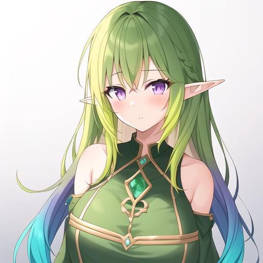 Premium Vector  Pixel character elf with green hair cute anime girl