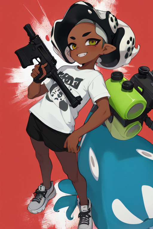 スプラトゥーン 服 トップ 黒肌