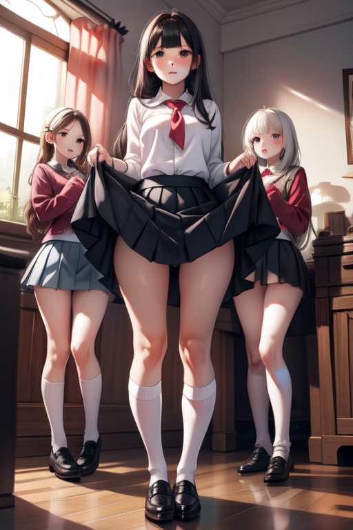 AI Art Model Skirt Lift NSFW PixAI