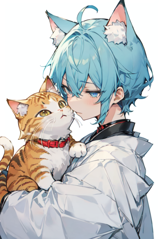 AI Art: 猫と猫耳のショタ by @まる | PixAI