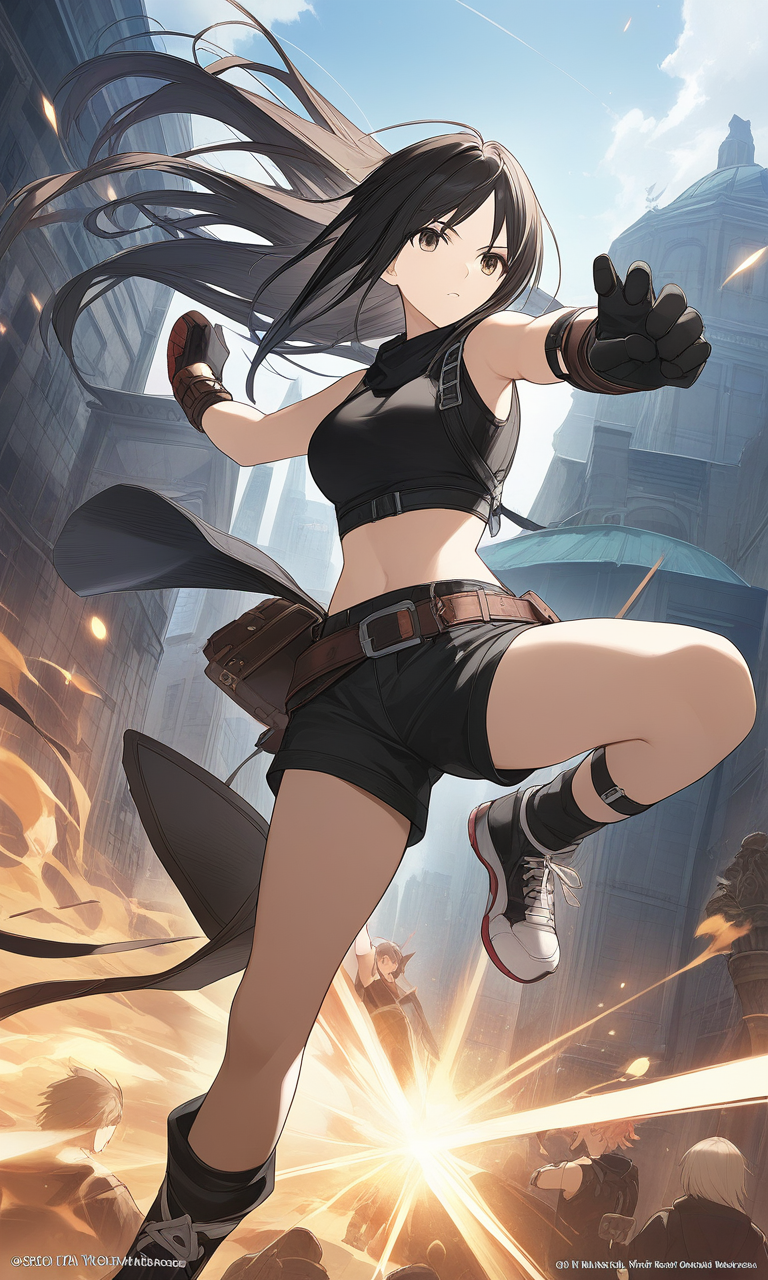 AI Art: Tifa Lockhart: The Confident Warrior in Black by  @FastOrangeDreamerV | PixAI