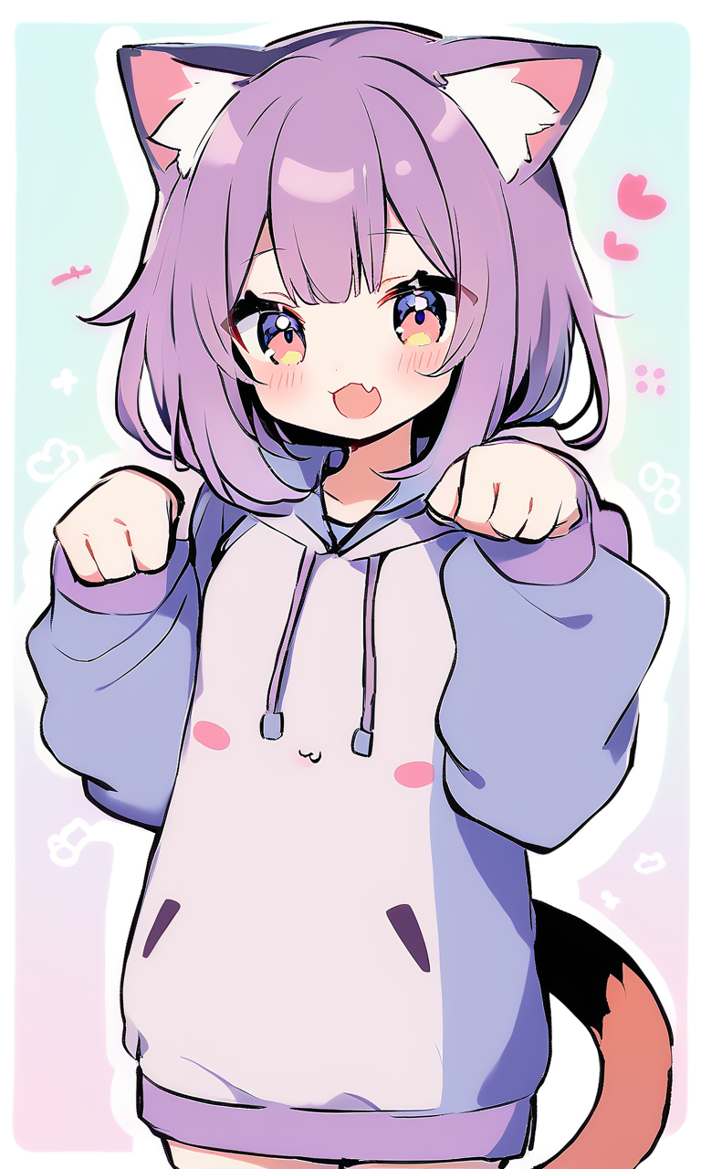 Cat girl fashion hoodie