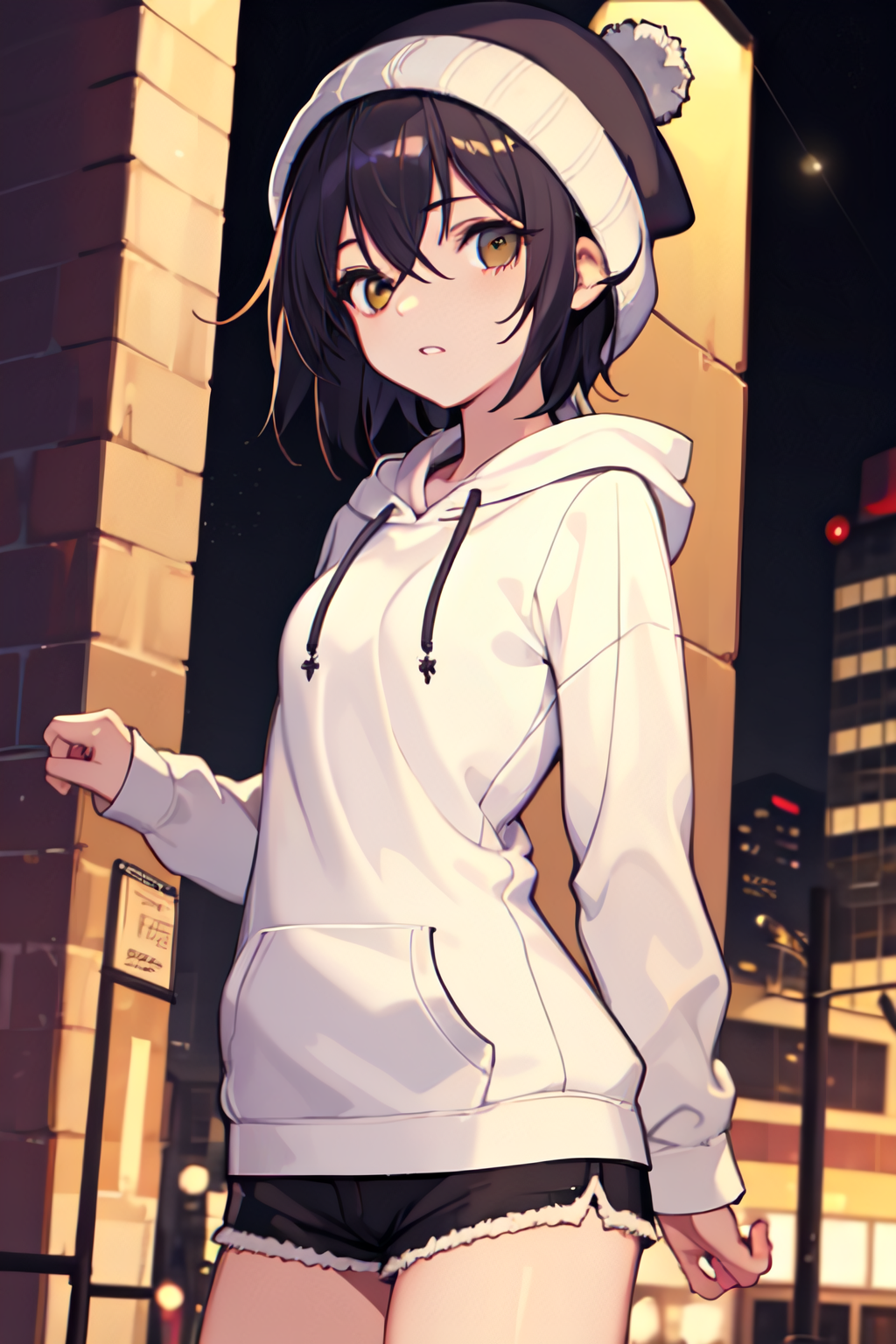 Mobile wallpaper: Anime, City, Girl, Bubble, Black Hair, Short