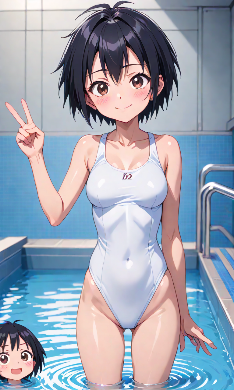 AI Art: Peni Parker (white School swimsuit) by @na | PixAI