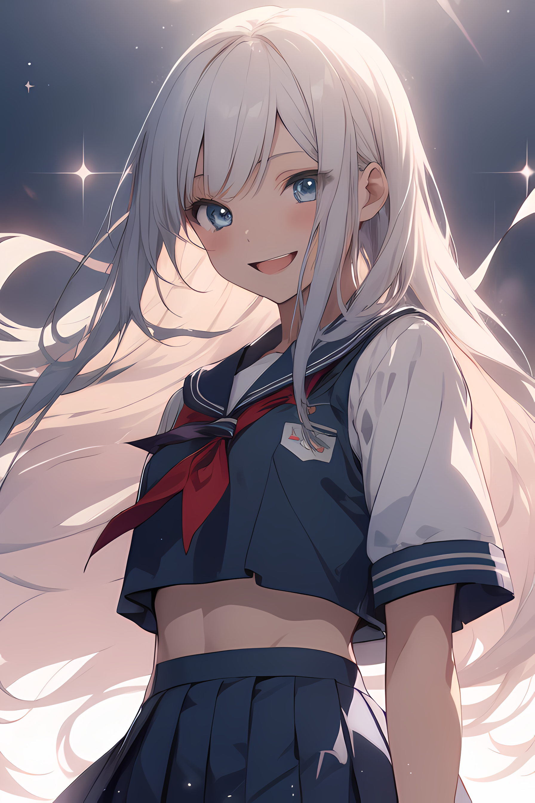 Cute Anime School Girl Hair