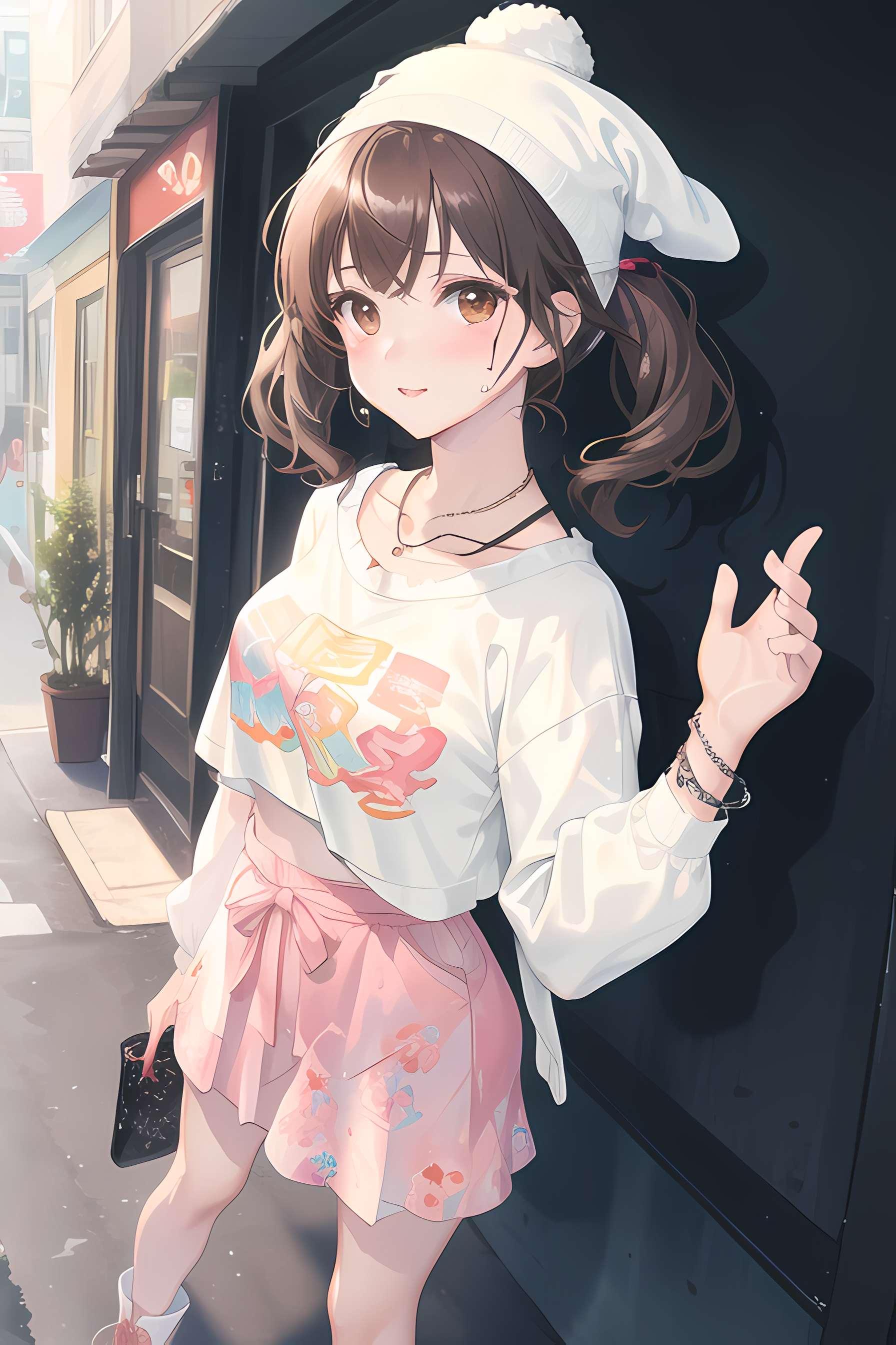 Cute Girl Anime Kawaii Watercolor Ilustration AI Generated Stock