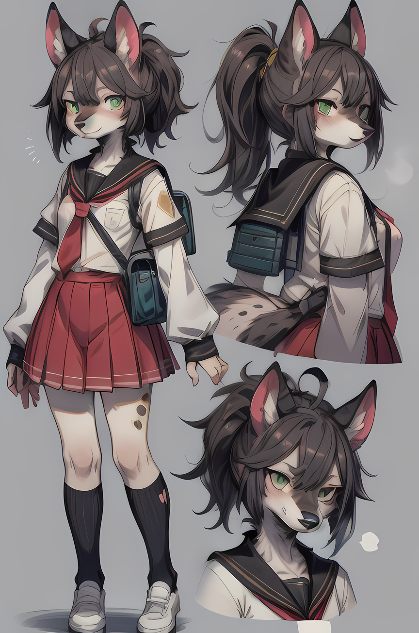 AI Art: Hyena girl by @Cyber Wolf | PixAI