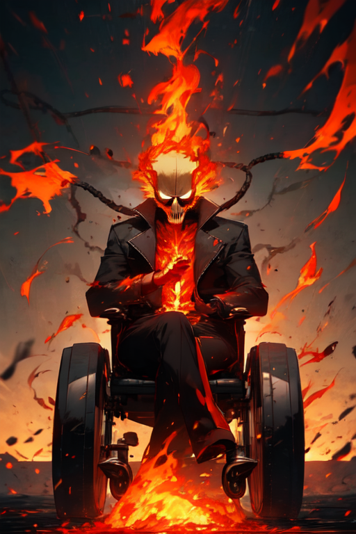 Download Ai Generated Ghost Rider Fiery Royalty-Free Stock