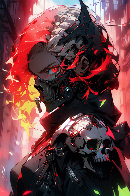 AI Art: skull girl by @umanuntius | PixAI